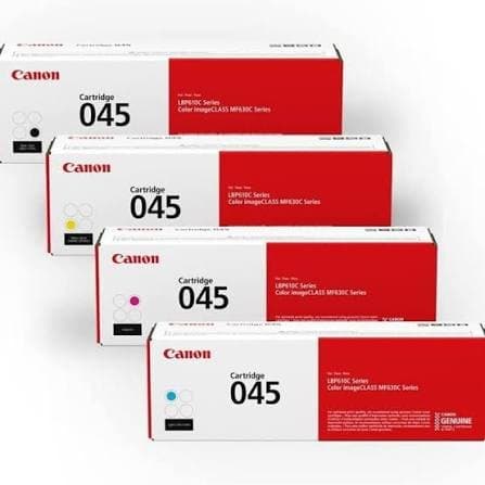 Photograph of the Canon 045Toner Cartridge set.