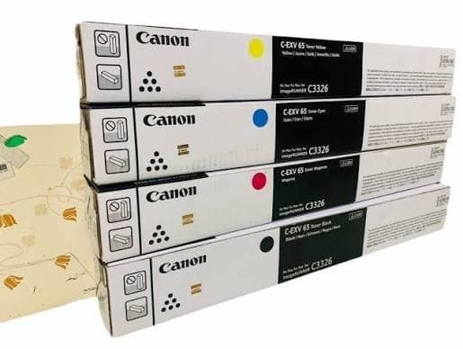 Photograph of the Canon C-EXV 65 Toner Set – 4 Colors.