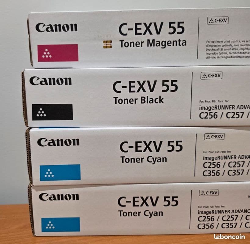 Photograph of the Canon C-EXV55 4 Colour Toner Cartridge.