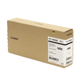 Photograph of the Canon PFI-1700MBK Matte Black Extra High Capacity Ink Cartridge.