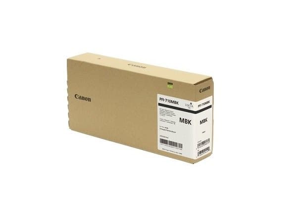 Photograph of the Canon PFI-710BK Black Ink Tank 700ml for imagePROGRAF TX-2000 TX-3000 TX-4000-TX4100 TX4200.