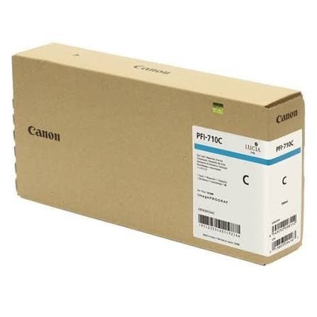 Photograph of the Canon PFI-710 C Cyan Ink Tank 700ml for imagePROGRAF TX-2000 TX-3000 TX-4000-TX4100 TX4200.